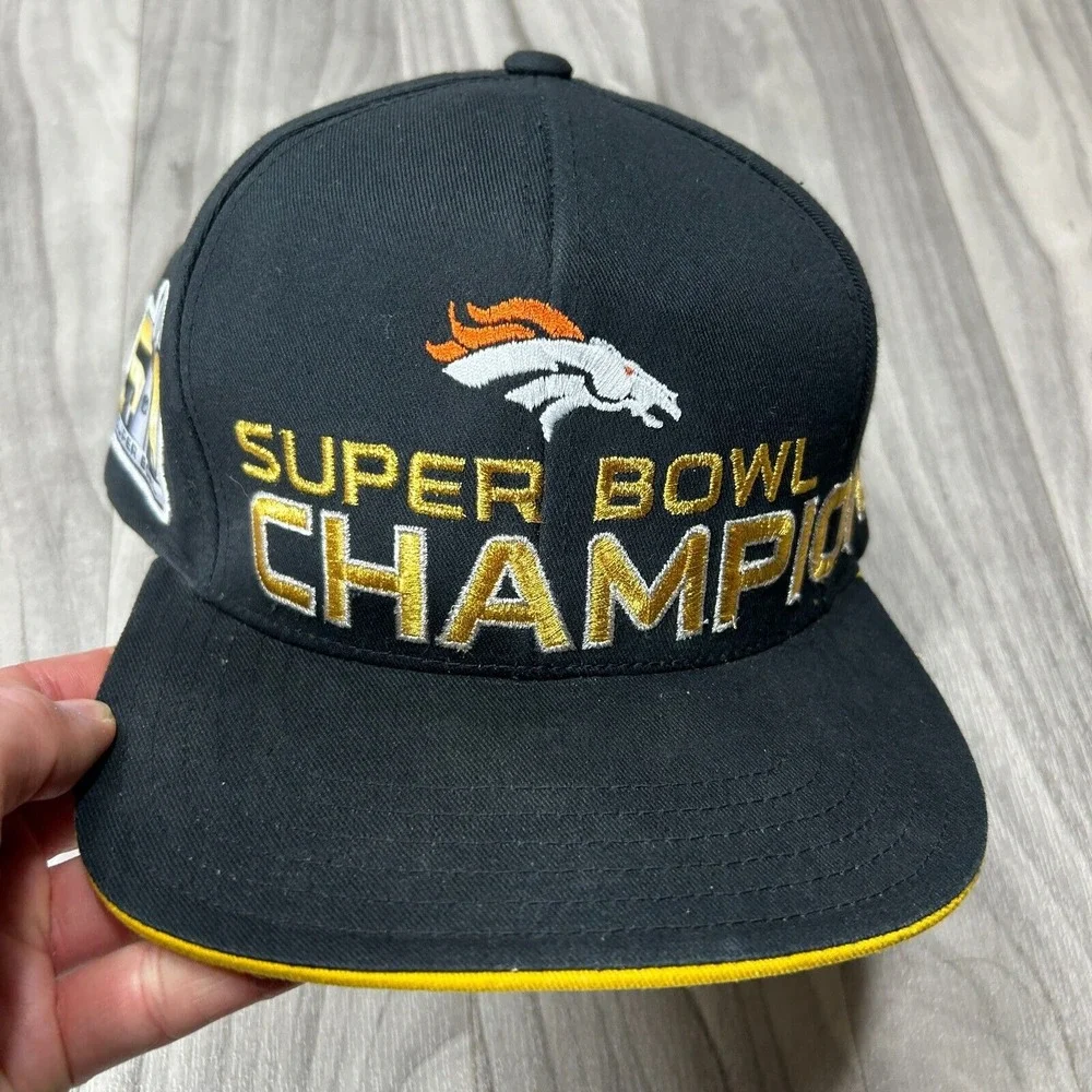 NFL Denver Broncos Team Apparel Baseball Cap Youth One Size Black Super‎ Bowl